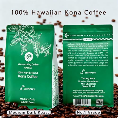 Hawaiian Kona Coffee Beans, 100% Kona No Blend, No. 1 Grade, Medium Dark Roast miniatura 2