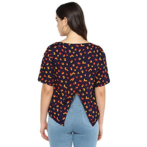 Image of Life by Shoppers Stop Womens Round Neck Printed Top