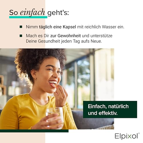 Elpixol® Hanföl Kapseln - Cannabisöl Kapseln hochdosiert mit Omega 3-6-9 (60 Stück) - 100% Hanfsamenöl Nativ und Kaltgepresst - 500mg veganes Cannabis Öl pro Kapsel - Laborgeprüft & Natürlich