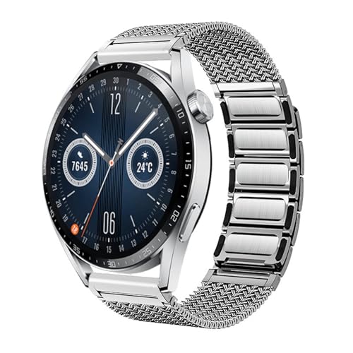 Bracelet aimanté 22mm acier inoxydable anti-irritation pour Huawei Watch et Samsung