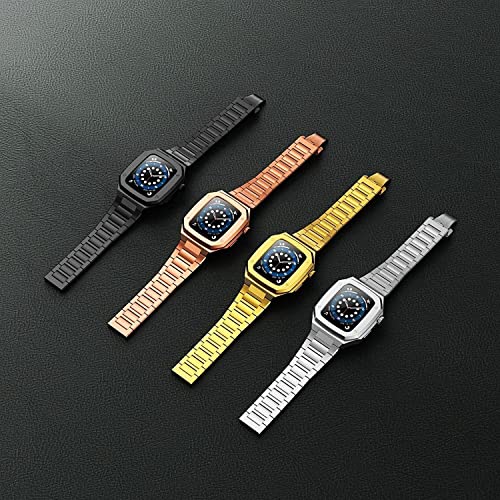 Boîtier acier inoxydable Apple Watch 45 mm bracelet boucle métal intégré - 2