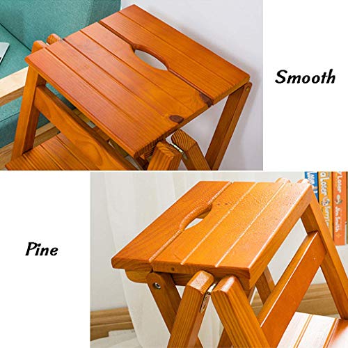 Taburete con escalones plegables de madera noble acabado nogal 150kg 4