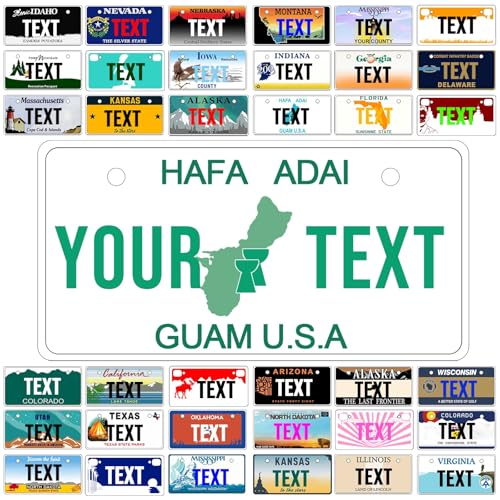 image for Slavna Custom Mini License Plate,Personalized Guam Bike License Plate 