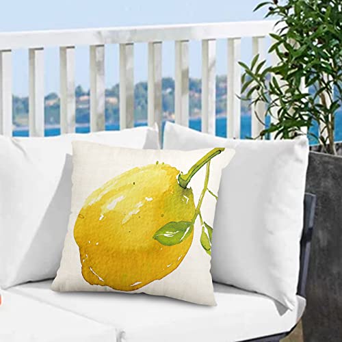 Anydesign Lemon Pillow Covers 18 X 18 In Summer Farmhouse Throw Pillow Case Watercolor Cushion Cover Yellow Home Sweet Home Love Decorative Pillow Case Lemon Cover For Home Office Sofa, 4 Pack #TOP3
