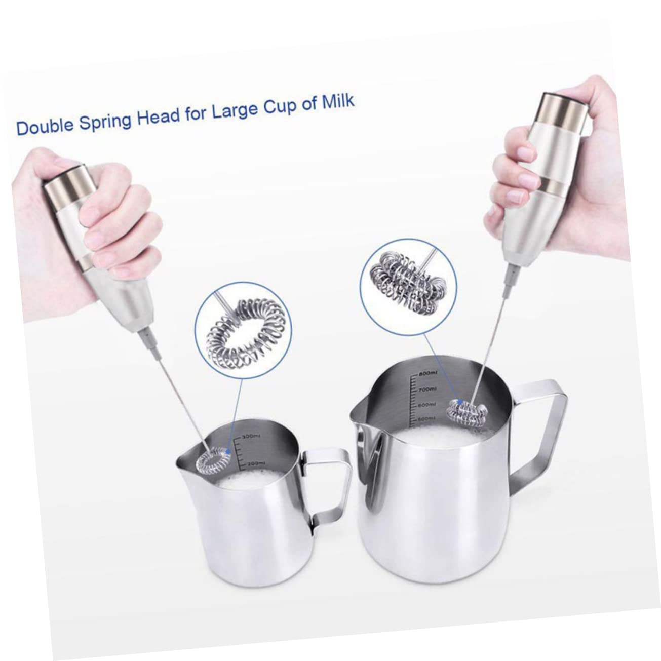 Amosfun Batidora De Leche Espuma Usb Espumador Eléctrico Batidora De Mano Espumador De Leche Acero Inoxidable Ligero y Fácil De Usar