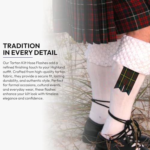 Image of Scottish Tartan Kilt Flashes with Elastic Adjusters