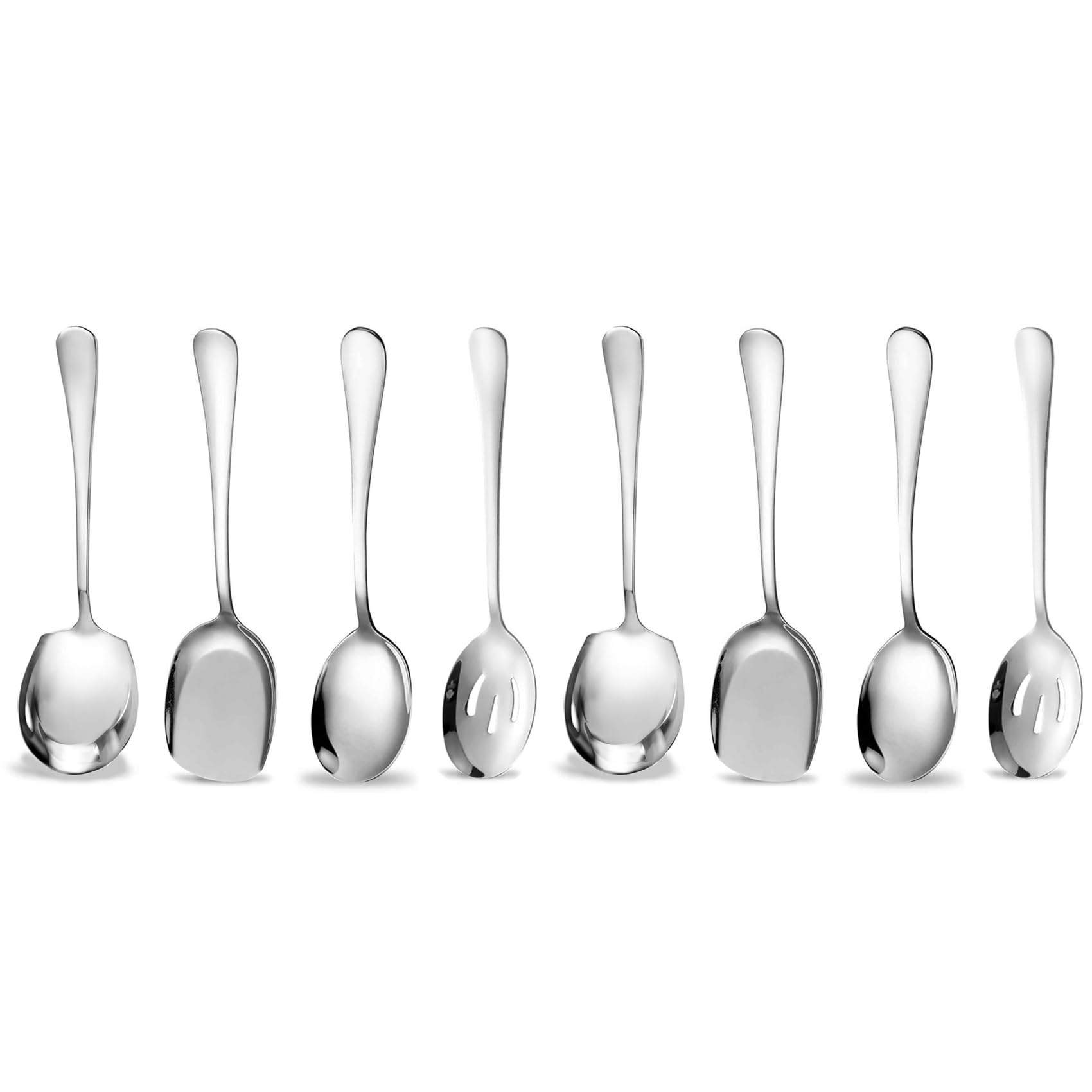 Vjsujehgy Serving Spoons Large,8Pcs Stainless Steel Buffet Serving Spoon Long Handle Soup Spoons Cooking Spoon,for Home,Restaurant