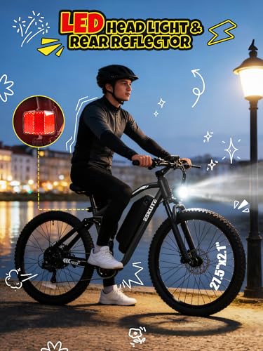 Image of ESKUTE M200F Electric Bike for Adults - 27.5 inch Tire Mountain E-Bike, 1500W Peak Brushless Motor 31+MPH, 48V 20.8Ah Removable Battery, Up to 80 Miles, Step Over Commuter E-MTB, Full Suspensions