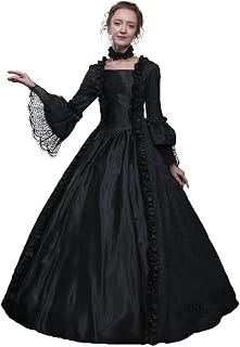 18th Century Women's Rococo Ball Gown Renaissance Floral Jacquard Long Gothic Victorian Dress Masquerade Party Costumes