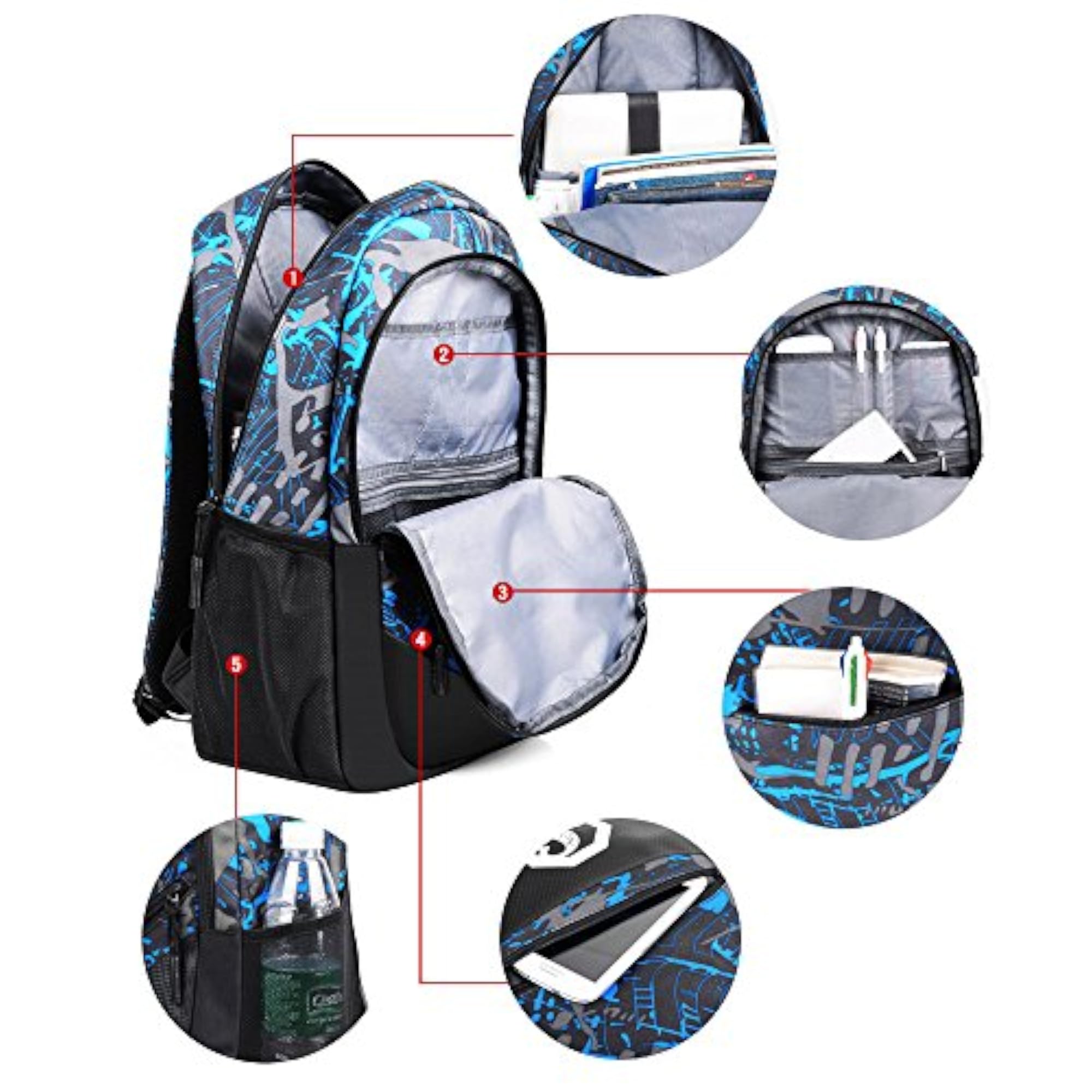 14 Inch Laptop Backpack with USB Charging Port for Boys