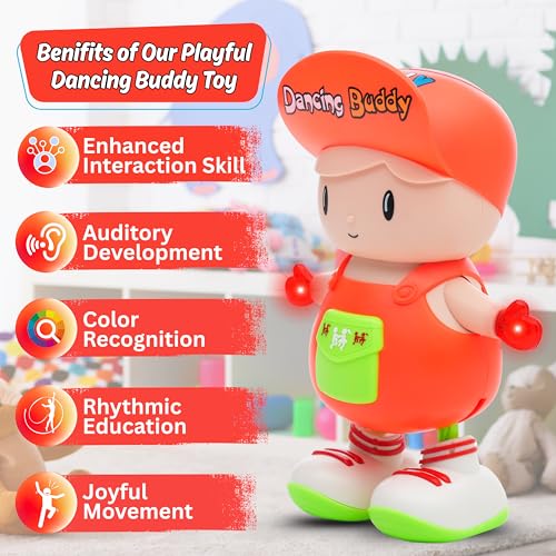Image of Gooyo GY-3049 Dancing Buddy Toy with Vibrant Light Effect & Musical Sound | Best Dancing & Musical Toy for Kids | Dancing Boy Toy | Orange | 3xAA Battery (Not Included)