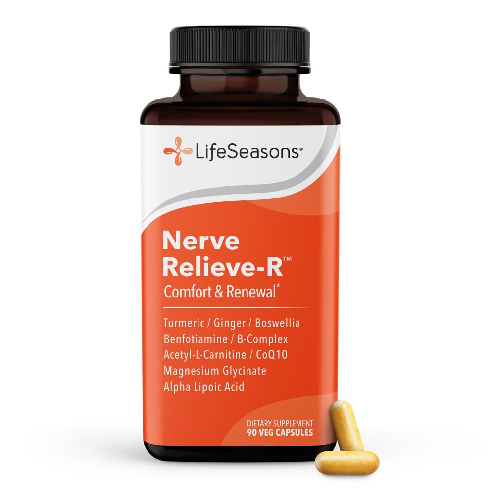 LifeSeasons Nerve Relieve-R - Nerve Support Supplement - Supports Nerve Function & Renewal - Benfotiamine, B-Complex, Alpha Lipoic Acid, Acetyl L-Carnitine & CoQ10-90 Veg Capsules