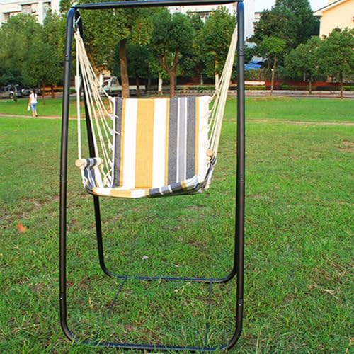 Hammock Chair Stand,Swing Stand Heavy Duty Steel A-Shaped Hammock Chair Stand only Strong Load Bearing Anti-Deformed Hanging Swing for Indoor Outdoor 300LBS Chair not Included Black