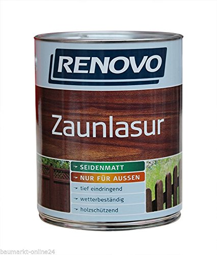 Preisvergleich Produktbild Zaunlasur 4 L Braun Holzschutz Lasur Renovo