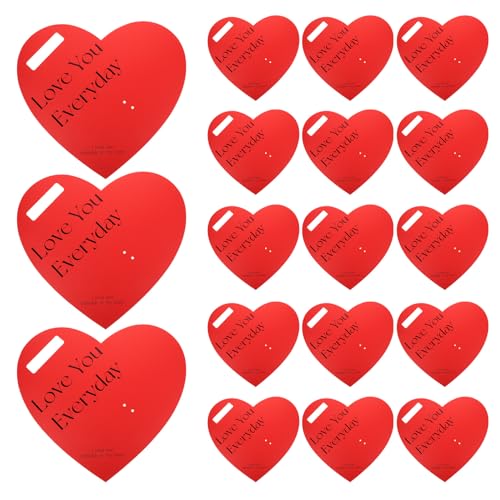 20 Pochettes d'Emballage pour Fleurs Rouges Motifs Cœur UKCOCO