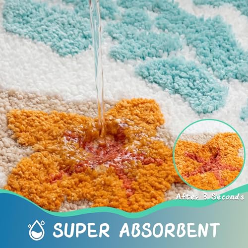 Cevolyn Blue Beach Bathroom Rugs Ultra Soft Microfiber Washable Absorbent by Cevolyn - Used condition - Image 4