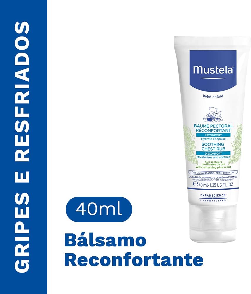 Mustela Bálsamo Reconfortante 40Ml Para Massagem Peitoral Nos Bebês Conforto De Gripes E Resfriados Fragrância Refrescante De Pinho E 97% De Ingredientes De Origem Natural Mustela Bálsamo Reconfortante 40Ml Para Massagem Peitoral Nos Bebês Conforto De Gripes E Resfriados Fragrância Refrescante De Pinho E 97% De Ingredientes De Origem Natural
