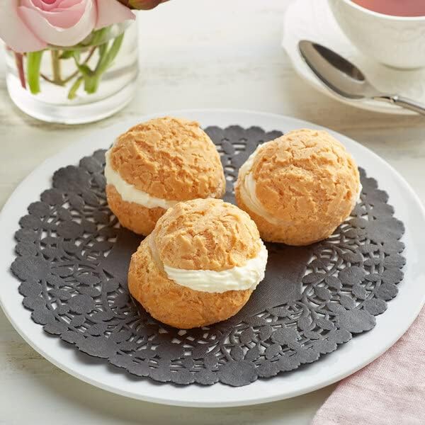 Miniatura 3 de KARMELLING 50 piezas de Doileis redondas de papel de aluminio negro, fabricadas en los Estados Unidos de 6 pulgadas