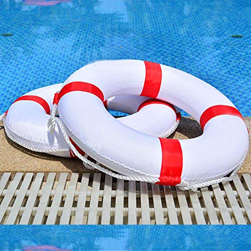Anillos de Seguridad para Piscinas Anillos de Espuma para Nadar Anillos Salvavidas con Cuerda de Nylon Niño Adulto Salvavidas Boya Salvavidas Blanco
