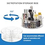 360° Rotating Makeup Organizer 11.5" Clear Turntable Lazy Susan Organizer for Vanity, Bathroom Counter, Pantry, Cabinet, Spinning Cosmetic Storage Holder with 5 Dividers for Skincare, Makeup Brushes