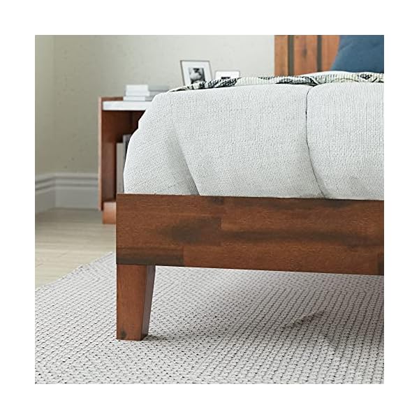 ZINUS Vivek Deluxe Wood Platform Bed Frame with Headboard / Wooden Slat Support / No Box Spring