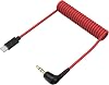 Adaptador de micrófono USB C a 3.5mm TRS compatible con Rode Wireless GO 2/ME/Pro, Hollyland Lark M1/M2/150/MAX/MAX Duo DAC Micrófono inalámbrico, cable en espiral para Android, iPhone 15/16/17 1