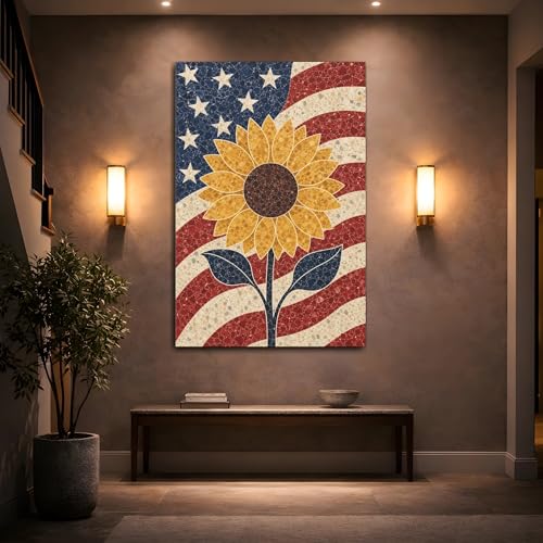 Impression sur toile fleurs au-dessus d'une console - 2
