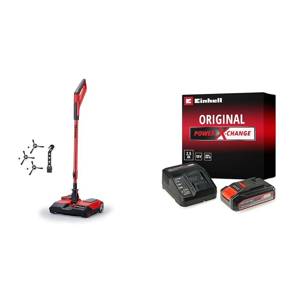 Balai sans fil Einhell 18V aspirateur balai à batterie 2,5Ah avec brosse LED 250mm