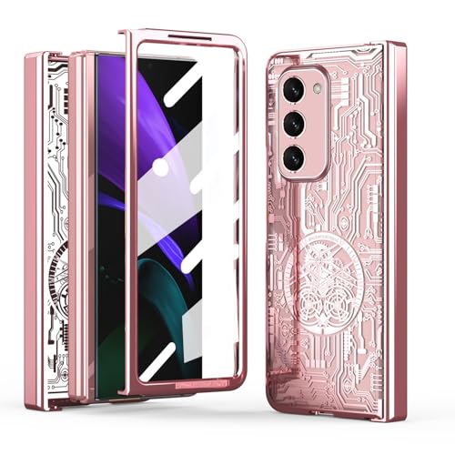 Coque Samsung Galaxy Z Fold 2 avec charnière et protection d'objectif en polycarbonate or rose