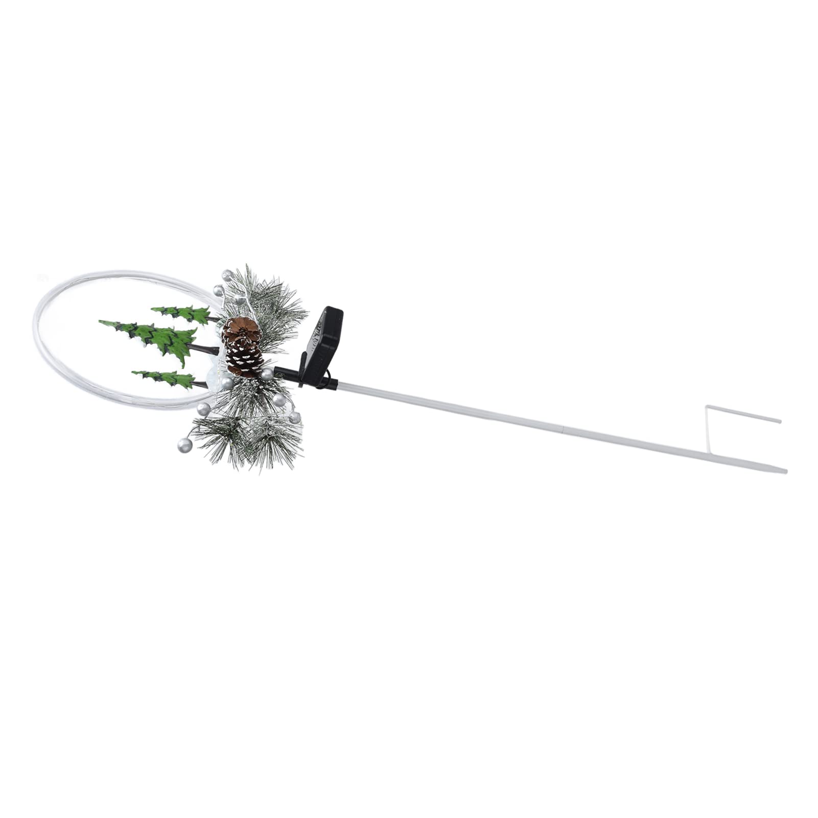 Gonetre Luces Navideñas con Energía Solar Decoraciones para Exteriores 2 Piezas Lámparas LED de Jardín con Piñas y Hojas de Imitación para Patios Jardines Impermeable IP65 12 Luces LED