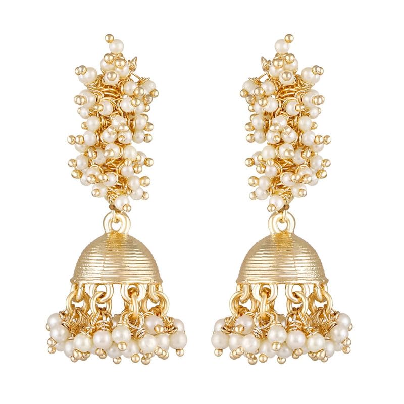 BDIVA 18K Gold Plated Drop Earrings for Women & Girls Kundan Jhumkas/Jhumki with Semi Cultured Pearls Jewellery Accessories for Gifts (B0CPLMSMJL) Amazon Price History, Amazon Price Tracker