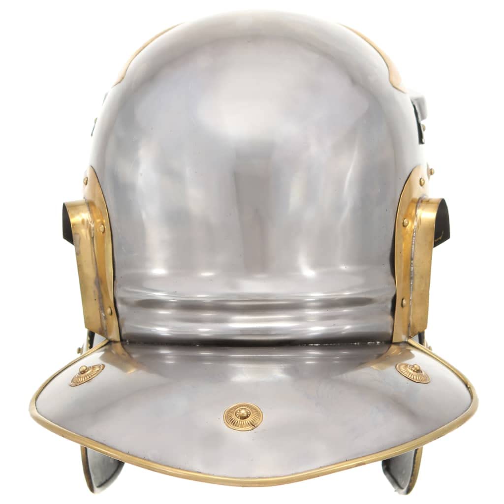 Genérico Réplica de Casco de Soldado Romano rol en Vivo Acero Plateado,Arte y Ocio,Hobbies y Artes Creativas,Coleccionables,Armas coleccionables,Multicolor,2.12 kg,286210