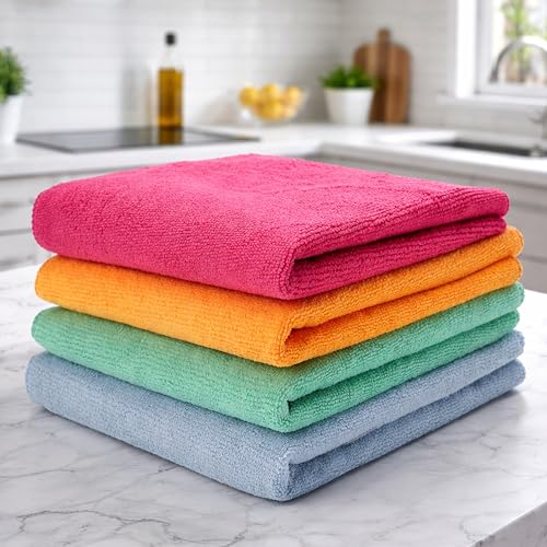 Image of Cutting EDGE 300 GSM Car Microfiber Cloth, Multicolor, 40x40 cm (Set of 4) | Material: Microfiber, 300 GSM, Medium Size, Ideal for Car, Bike, Glass & Dashboard Cleaning, Soft, Lint-Free & Scratch-Free