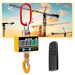 Báscula De Suelo Con Rampa Industrial Pesado Escala Colgante 2000kg/4000 LB para Trabajo KKTECT Pesado Báscula de grúa Digital súper Clara Recargable con Mando a Distancia Báscula Colgante electrónica de Alta precisión de 2T