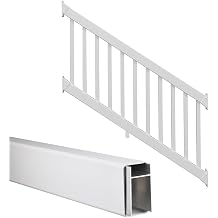 Weatherables Greenwich Porch and Deck Railing Kit Vinyl Railing for Stairs on Decks, Porches, Balconies, and More, Versatile DIY Outdoor White, 36" x 6