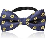 [ベスト アイテム] 蝶ネクタイ メンズ キッズ ペイズリー 青 ワンタッチ ネクタイ リボン タイ 簡単 フック ボウタイ ネイビー ブルー g2-01