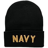 Broner Hats Military and Law Enforcement Watch Cap Cuff Beanie - Navy - Black
