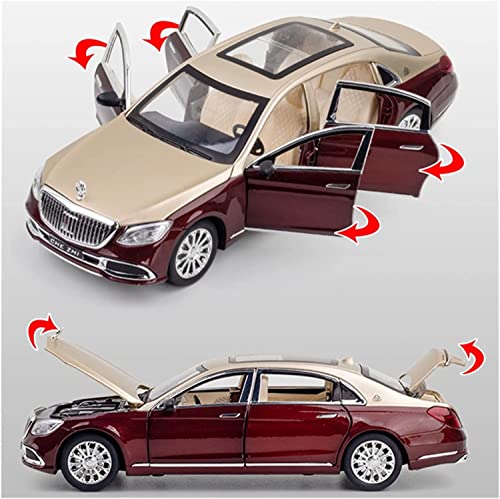 Image of Invite Enterprise Toy car Model 1:24 for Maybach S600 Alloy Metal Car Model Diecast Toy with Sound and Light Great Gift for Boys and Girls Above 3 Year【Colors as Per Stock】
