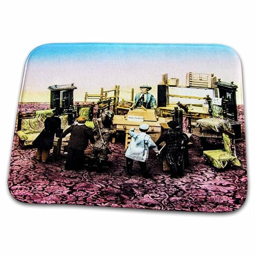 3dRose Victorian Dolls Bath Rug Mat 1890 Magic Lantern