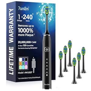 7AM2M Sonic Electric Toothbrush for Adults, Type-C Charging Run for 120 Days