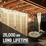 30-Pack LED Outdoor String Light Bulbs, Waterproof S14 Replacement Bulb, E26 Base, 1W 120V, 2700K Warm White - Image 4
