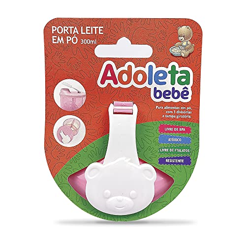 Adoleta Bebê Porta-Leite Em Pó Rosa Translucido