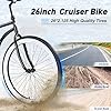GRELiving 26 Inch Beach Cruiser Bike Single-Speed Men's Commuter Bicycle for Adult Men and Women,Comfortable City Bikes with Front & Rear Fenders,High-Carbon Steel,Multiple Colors (Black) #4