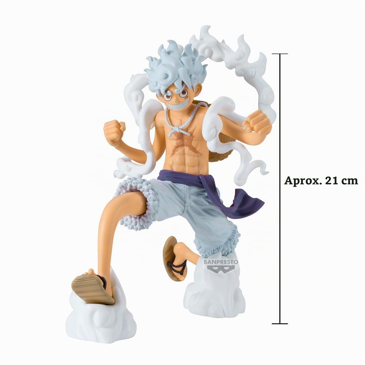 Banpresto Figura de Acción Monkey D. Luffy Gear5 One Piece, Grandista 21 cm, BP28693P Multicolor, Figura Coleccionable, Óptimo para los fanaticos del Anime