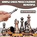 Luxury Metal Chess Set with 15 Inch Wooden Chess Board | Weighted Metal Chess Pieces | 2 Extra Queens | Professional & Tournament Style Chess Set for Adults | Elegant Game Room & Office Decor