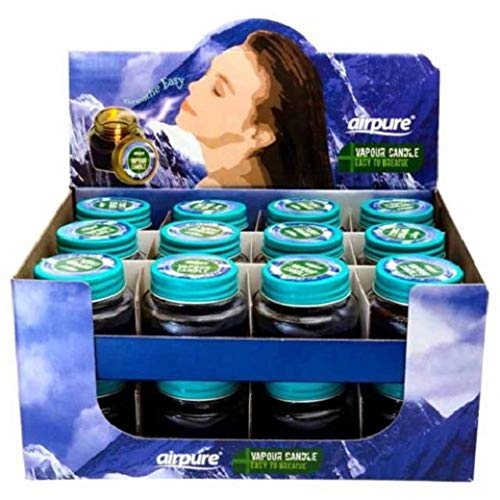 airpure 24 Stück VapoWax Duftkerze/Dampfkerze, Brenndauer 8 Stunden - Menthol für Erkältungen - 28,5g