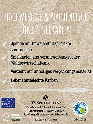 Öko Poker Kartenspiel, nachhaltig + ökologisch, Pokerkarten aus Spielkarten Karton für die Umwelt (1x, Karten in Faltschachtel) – Bild 6