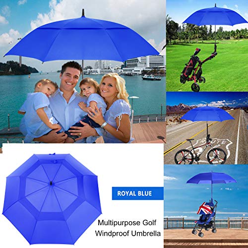 Image of MRTLLOA Automatic Open Golf Umbrella, 62 /68 Inch Extra-Large Oversized Double Canopy Vented Windproof Waterproof Stick Rain Golf Umbrellas for Men and Women