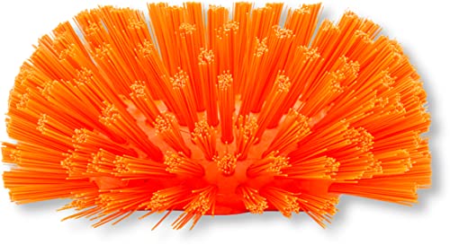 SPARTA Tank and Kettle Scrub Brush Heavy-Duty Tile Brush, Color-Coded and Handle Compatible (Sold Separately) for Optimal Access In Spacious Containers, Plastic, 5.25 X 7.5 Inches, Orange