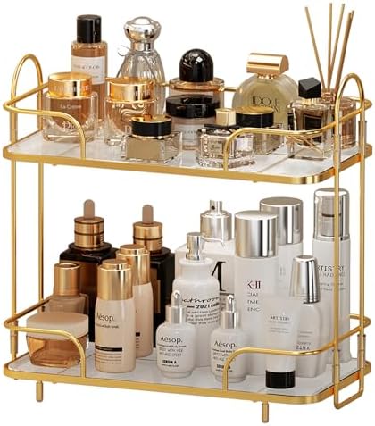 Amazon.com: MYXLINK 2 Tier Bathroom Counter Organizer, Luxury Bathroom ...